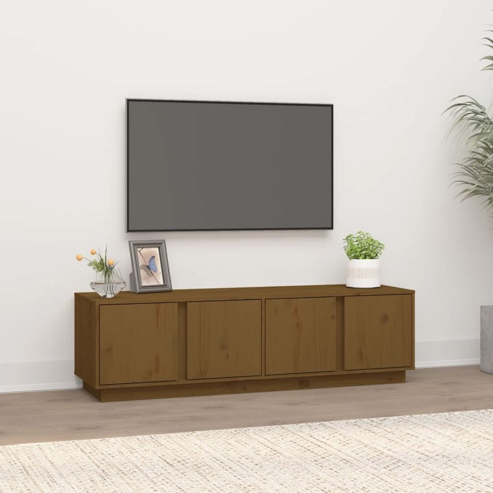 Vidaxl TV skrinka medovo-hnedá 140x40x40 cm masívna borovica